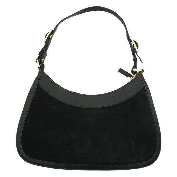 vtg GUCCI Jackie shoulder bag Black leather & suede 001-4128 - Picture 3 of 11